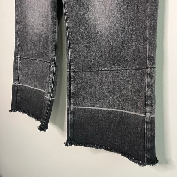 Judy Blue Wide Leg Crop Knoxville High Rise Gray Released Hem Denim Jeans 16W - Picture 10 of 13